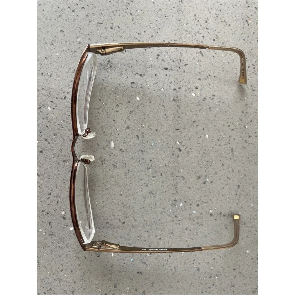Silver Dollar Eyeglasses Frames Cafe 374 #1 Bronze brown Rectangle 52-17-135